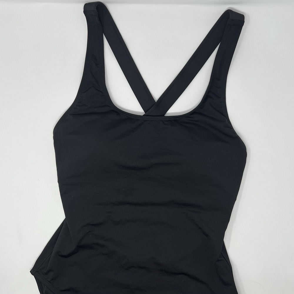 Andie Swim The Tulum Swimsuit Black Large Back‎ Cross Straps NWT $112